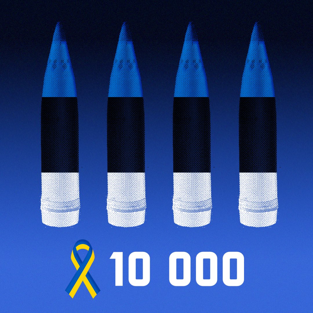 To strengthen Ukraine's position and increase pressure on Russia Estonia is sending 10,000 rounds of artillery ammunition and 750,000 food packages for Ukrainian fighters.

At the earliest opportunity, this will be supplemented with our own defence industry products worth over