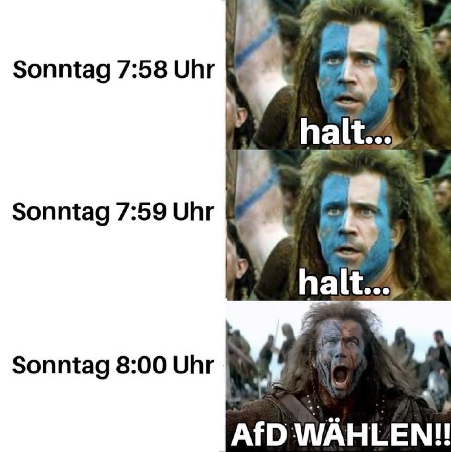 Morgen früh in Deutschland.
