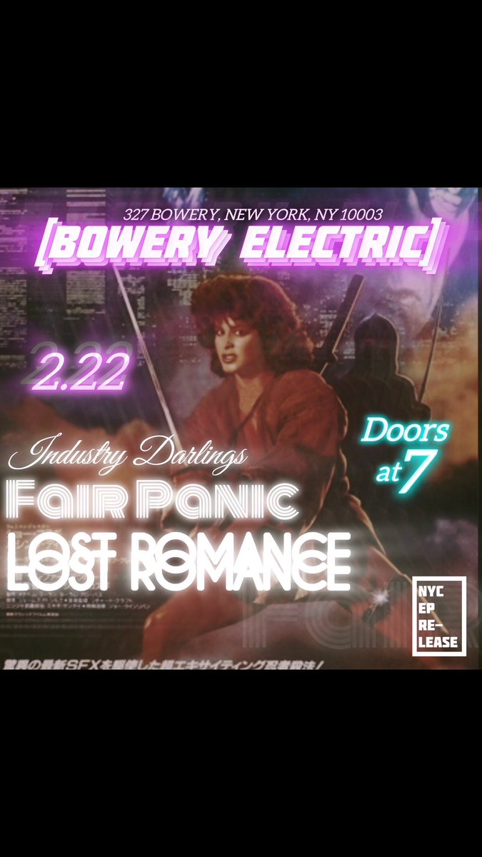 TONIGHT!!! Let’s do this New York!! 🎸🔥We’re bringing rock back to the Lower East Side with our friends in <a href="/fairpanic/">Fair Panic</a> @theindustrydarlings. We need to feel your sweat up in this bitch!! 💦 🤟🏻🤟🏻#lostromance #punk #rock #lowereastsidenyc #lowereastsidemusic #nyc #boweryelectric