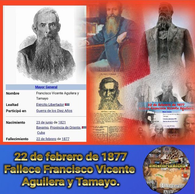 Un hombre que lo dio todo por la Patria. Aniversario 148 de la muerte del Mayor General Vicente Aguilera. #CubaViveEnSuHistoria