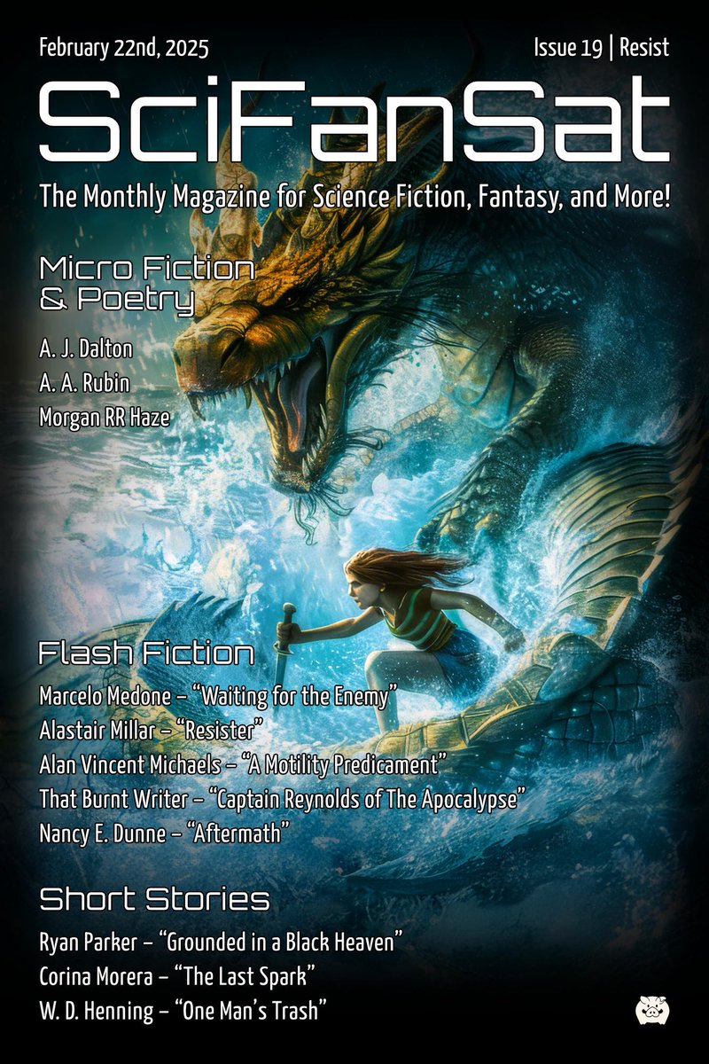 My latest #flashfiction #sciencefiction story, 'Resister', appeared today in <a href="/SciFanSat/">SciFanSat</a> Magazine (the 'Resist' issue)!

Some readers may recognise locations and events from earlier stories - enjoy!

scifansat.com/bibi/?book=Sci…