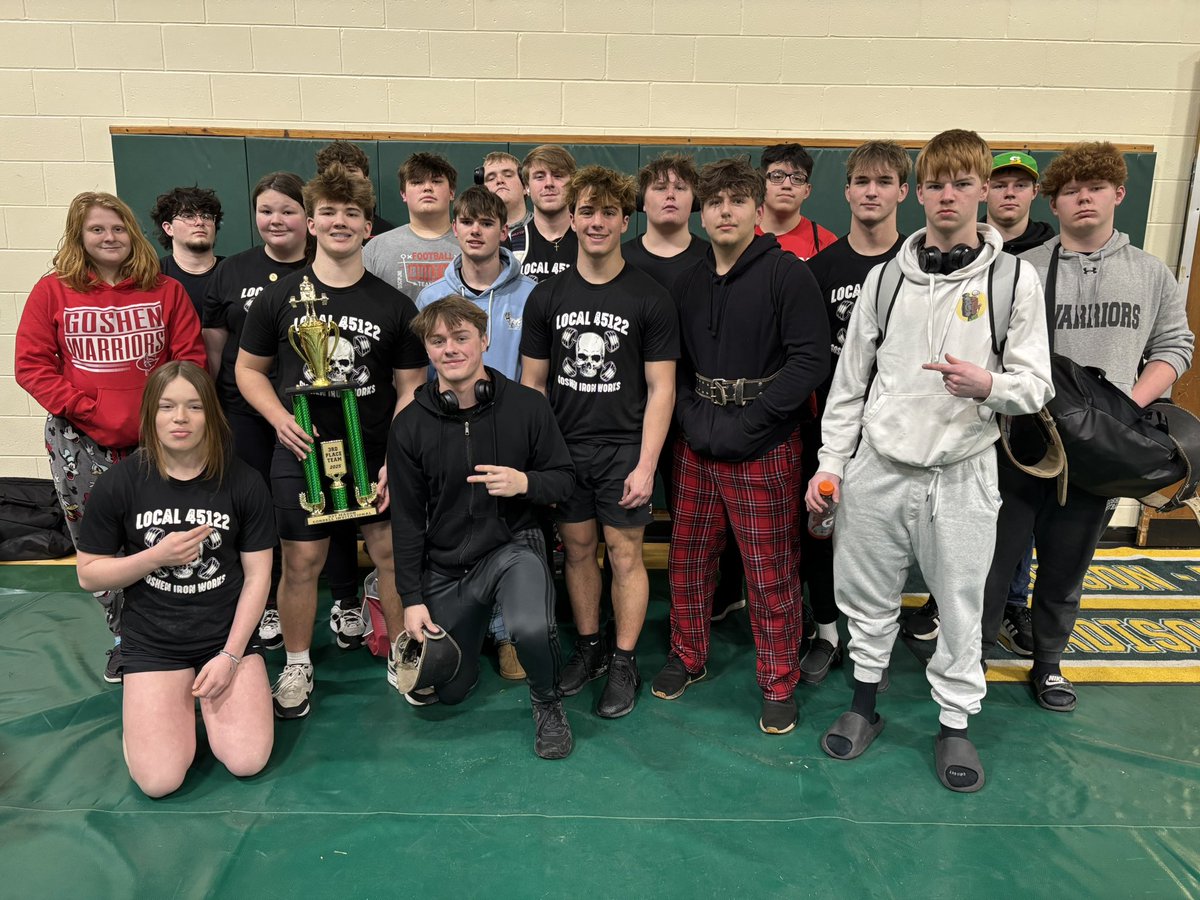 Shane Elkin (@shaneelkin48) on Twitter photo GHS powerlifting team finished 3rd out of 10 teams at the Madison Plains 337 Powerlifting Meet. Big things are happening in Goshen, OH!
#GoshenIronWorks #Jacked
<a href="/GoshenLocal/">Goshen Local Schools</a> <a href="/GoshenWarriors/">Goshen High School</a> <a href="/Goshen_Athletic/">Goshen Warrior Athletics</a> GHS powerlifting team finished 3rd out of 10 teams at the Madison Plains 337 Powerlifting Meet. Big things are happening in Goshen, OH!
#GoshenIronWorks #Jacked
<a href="/GoshenLocal/">Goshen Local Schools</a> <a href="/GoshenWarriors/">Goshen High School</a> <a href="/Goshen_Athletic/">Goshen Warrior Athletics</a>