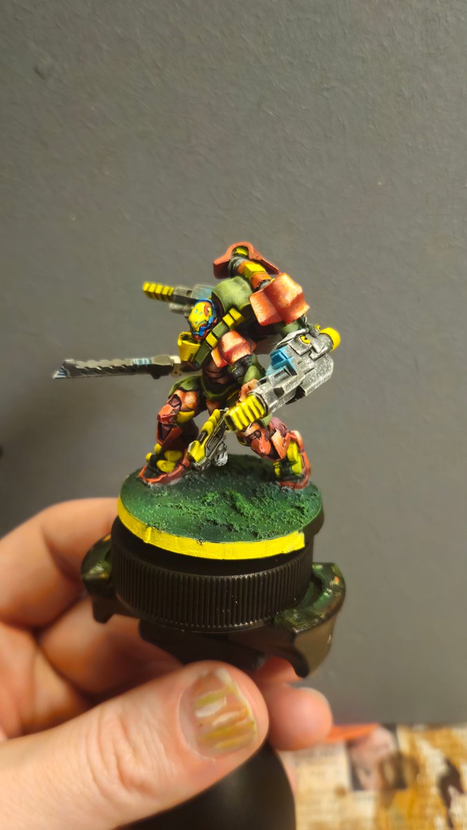 Finished this Kaitok a few days ago for an 8 hour hobby event.  Was fun trying to optimize tech for speed.  I didn't get to do any freehand designs though.  I'll get to them some other time.

#minipainting 
#infinityn5
#morats