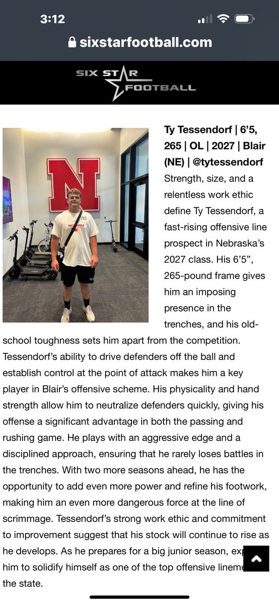 Thanks <a href="/6starfootballNE/">Six Star Football | NEBRASKA</a> for the write up!