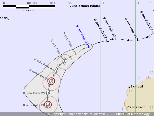 LimWeather's tweet photo. #Invest99s/#21U is forecast in 3 days to intensify to a C2 Aus Scale #Cyclone NW of #Exmouth,#westernaustralia,#australia,interests along the coast there should monitor its progress closely #Wxx #WxTwitter #TropicsWx #99S #Bianca #CycloneBianca #20S https://t.co/8wJ6cHvkpB