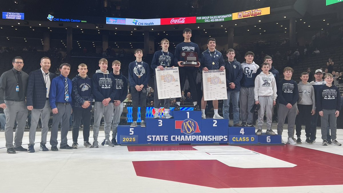 NEBwrestle's tweet image. Class D Runner-Up Team: Central Valley