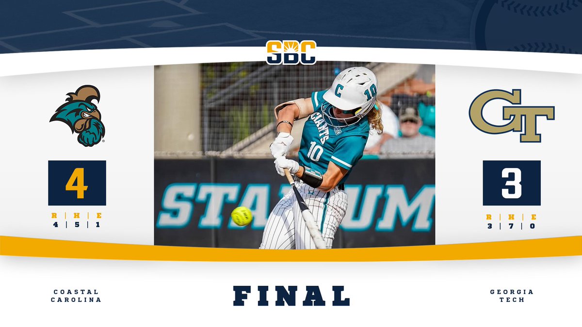 Sun Belt (@sunbelt) on Twitter photo πππ£π§ππ©ππ§ππ‘π ππππ‘π§π¦.
Delaney Keith homers for the 8th time in as many games - a 3-run shot - which proves to be the difference as <a href="/CoastalSoftball/">Coastal Carolina SB</a> tops Georgia Tech for the second day in a row and its seventh-straight victory. #SunBeltSB βοΈπ₯ πππ£π§ππ©ππ§ππ‘π ππππ‘π§π¦.
Delaney Keith homers for the 8th time in as many games - a 3-run shot - which proves to be the difference as <a href="/CoastalSoftball/">Coastal Carolina SB</a> tops Georgia Tech for the second day in a row and its seventh-straight victory. #SunBeltSB βοΈπ₯