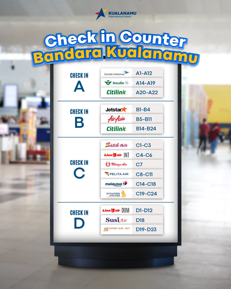 kno_airport's tweet image. Bingung Check-in di Mana? Cek lokasi counter maskapai #APfriends di Bandara Kualanamu dan hindari kebingungan ya. Have a nice flight!

#Kualanamu
#BandaraKualanamu
