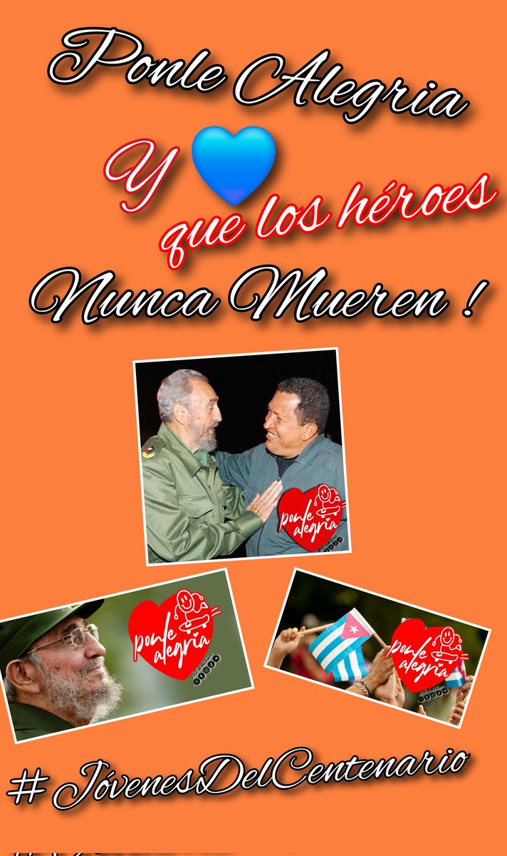 LeinayElPinero's tweet photo. PonleAlegriab y 💙 ! Que los grandes como #FidelPorSiempre y #Chavez nunca Mueren 📢#SeguroQueNo
#IzquierdaPinera
#JóvenesDelCentenario
#CubayVenezuela UnidosMásFuertes https://t.co/fYNzNznLE8