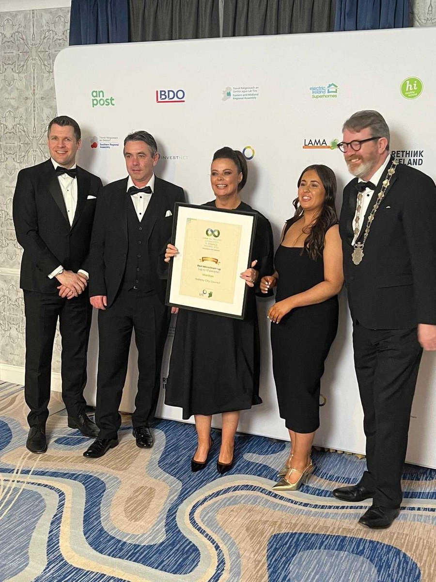 Proud to be a finalist ‘best micro startup’ and represent <a href="/GalwayCityCo/">Galway City Council</a> tonight at the <a href="/LAMAAwards/">LAMA CC Awards</a>