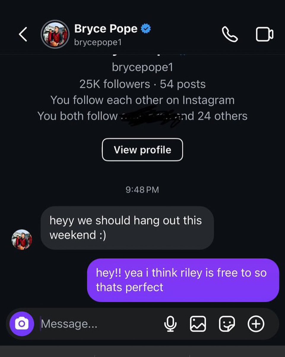 RutgersOn3's tweet photo. Apparently USC guard Bryce Pope DM’d several Rutgers sorority girls in anticipation of his road game in NJ tomorrow 😅

📸 / IG / @BarstoolRU https://t.co/oAg2kBau6n