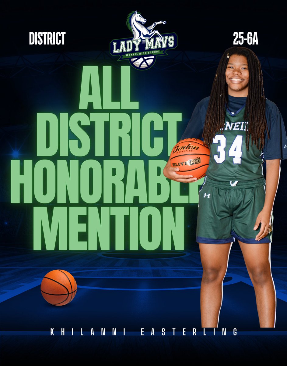 Congratulations to Khi for being a 25-6A all district honorable mention!
💚💙⛹️🏻‍♀️💪🏼💙💚