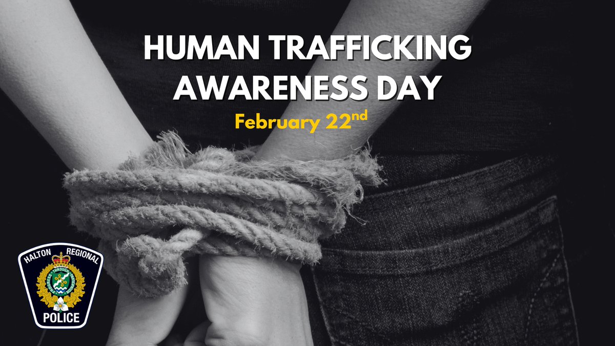 February 22 is #HumanTraffickingAwarenessDay. 

Today, and every day, our Service is committed to educating the #Halton community about the signs of human trafficking. We regularly partner with the following organizations to assist survivors and raise awareness: 

👉