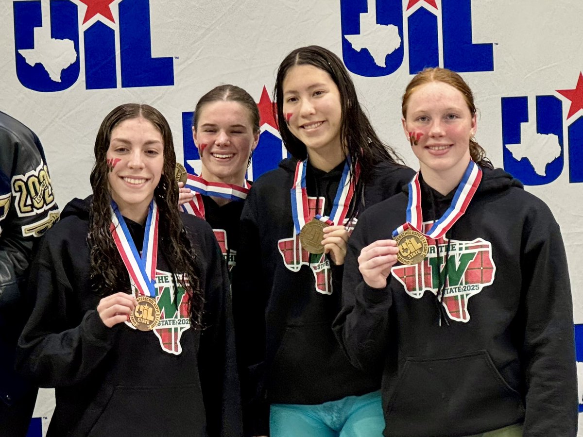 HIGHLANDER SWIM & DIVE (@highlander_h20) on Twitter photo 🚨Lady Highlanders (Lily, Chloe, Nelle, Brooke) capture the bronze medal 🥉 in the 200 Free Relay at the 2️⃣0️⃣2️⃣5️⃣ UIL State Championship‼️#fortheW 🙌🏼 GBW 🌲 <a href="/ConroeISDSports/">Conroe ISD Athletics</a> <a href="/TWHSCISD/">The Woodlands High School, Conroe ISD</a> 🚨Lady Highlanders (Lily, Chloe, Nelle, Brooke) capture the bronze medal 🥉 in the 200 Free Relay at the 2️⃣0️⃣2️⃣5️⃣ UIL State Championship‼️#fortheW 🙌🏼 GBW 🌲 <a href="/ConroeISDSports/">Conroe ISD Athletics</a> <a href="/TWHSCISD/">The Woodlands High School, Conroe ISD</a>