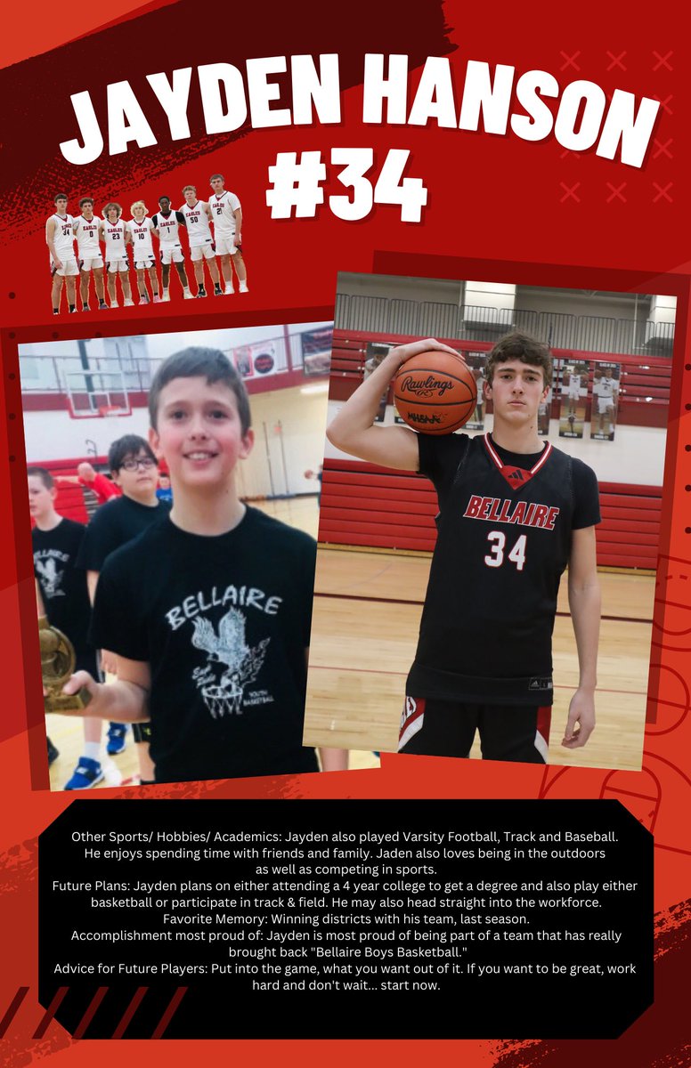 Spotlight on Seniors 🏀 EAGLE NATION 🏀 <a href="/Jaydenhanson34/">Jayden Hanson</a>