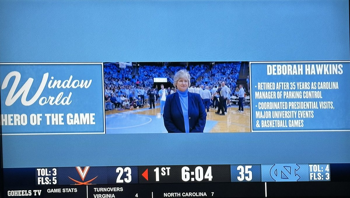 Charles D. Streeter (@uncchazz) on Twitter photo <a href="/MoveUNC/">UNC Transportation and Parking</a> employee and friend of <a href="/EmployeeForum/">Employee Forum</a> Deborah Hawkins was recognized at the <a href="/UNC_Basketball/">Carolina Basketball</a> vs <a href="/UVABaseball/">Virginia Baseball</a> game today. Thank you for 35+ years of service to <a href="/unc/">UNC-Chapel Hill</a>, Deborah! #UNCStaff🌟 <a href="/MoveUNC/">UNC Transportation and Parking</a> employee and friend of <a href="/EmployeeForum/">Employee Forum</a> Deborah Hawkins was recognized at the <a href="/UNC_Basketball/">Carolina Basketball</a> vs <a href="/UVABaseball/">Virginia Baseball</a> game today. Thank you for 35+ years of service to <a href="/unc/">UNC-Chapel Hill</a>, Deborah! #UNCStaff🌟