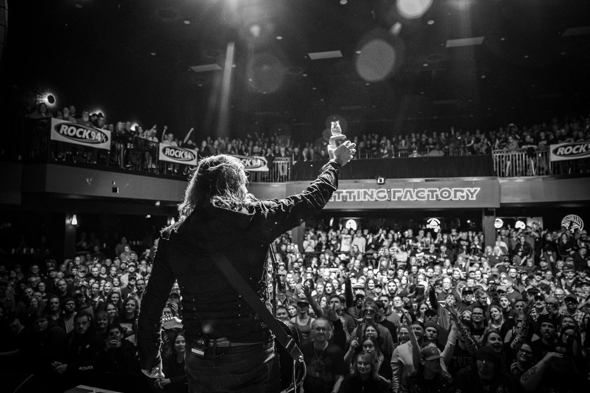TimMontana's tweet photo. We Ain’t Comin Down after a very LOUD, Sold Out show at @knitspokane Thank you @MylesKennedy for having us! Cheers to everyone who came to ROCK on The Art of Letting Go Tour!
•
#timmontana #myleskennedy #sonsofsilver #artoflettinggo #tour #spokane #washington #rock https://t.co/FtDbA6uIcS
