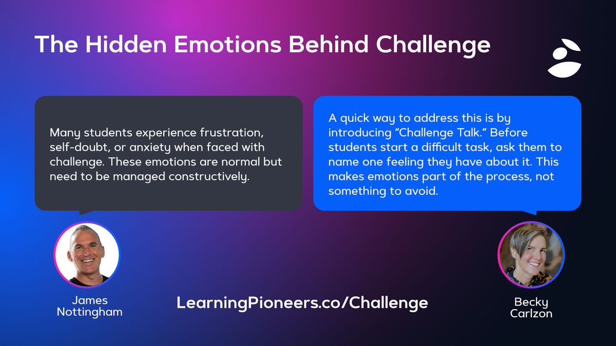 beckycarlzon's tweet image. Learn an abundance of actionable high ROI ways to embed challenge into your schools and classrooms.

Find out more and sign up below 👇 👇 👇 

buff.ly/4hQXLex 

#challenginglearning #learningpioneers #cultureofchallenge #alignyourschool #focusonwhatmatters #growthmindset