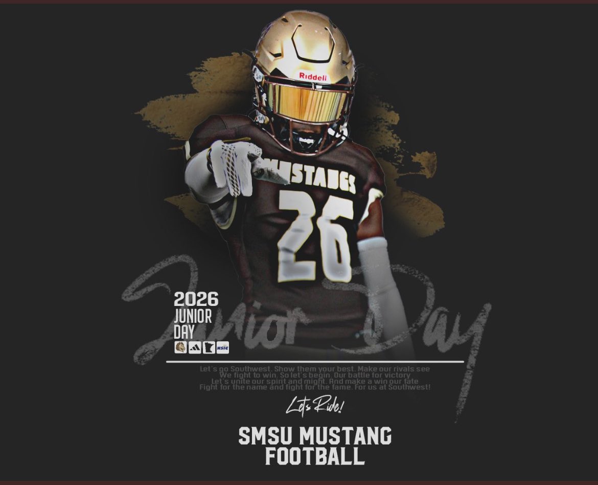 RjLopez__'s tweet image. Thank you @CoachBull16 and @SMSUfootball for the junior day invite to tour the campus!!! @alaqcfootball @NesbitBob @CoachRWinkler @tsdevil64 @_RECRUITid @PatriotsDC @montravion_boyd @mxrd15 @TyDetmer14 @raedwards8