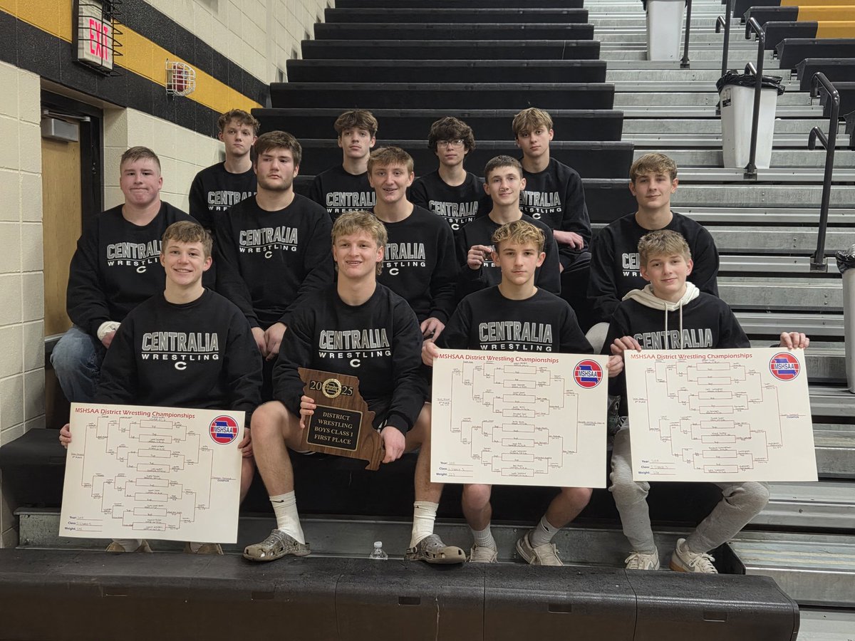 CHS_WRESTLING3's tweet image. Class 1 District 3 Champs