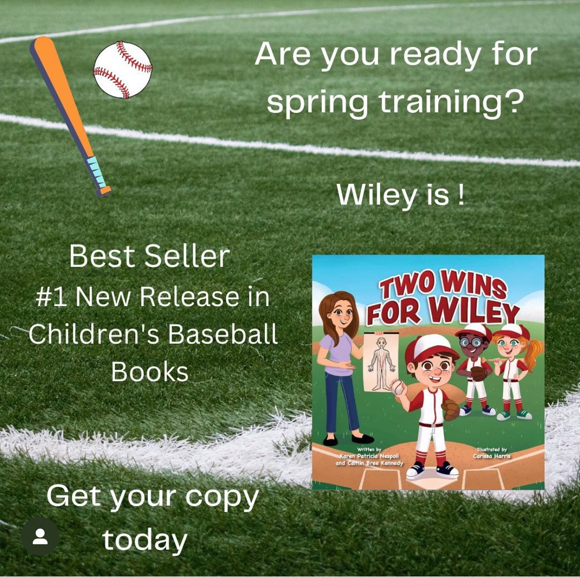 drkarenn's tweet photo. Baseball ⚾️ is back! Spring training has begun and the teams are warming up for a great season. Two Wins for Wiley is the perfect picture book for baseball fans with themes of teamwork, kindness, empathy and staying healthy. Get your copy today. #baseballbook #homerun https://t.co/wxT2cRo17V