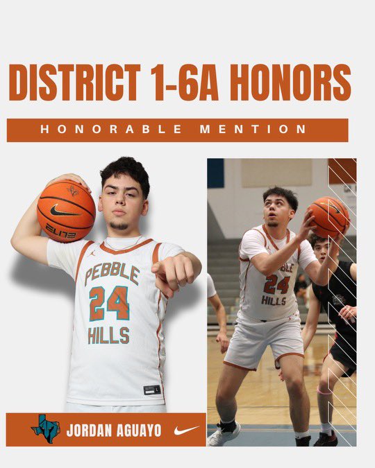 Congratulations to Junior Jordan Aguayo for earning 1-6A All District Honorable Mention! <a href="/PHills_HS/">Pebble Hills High School</a> <a href="/APRIL_PHHS/">April Marie Ortega-Valdez</a> <a href="/CoachRWarner/">Ryan Warner</a> <a href="/CoachVicencio/">Kevin Vicencio</a> <a href="/Chris_PHHS/">Chrissilva15_PHHS</a>