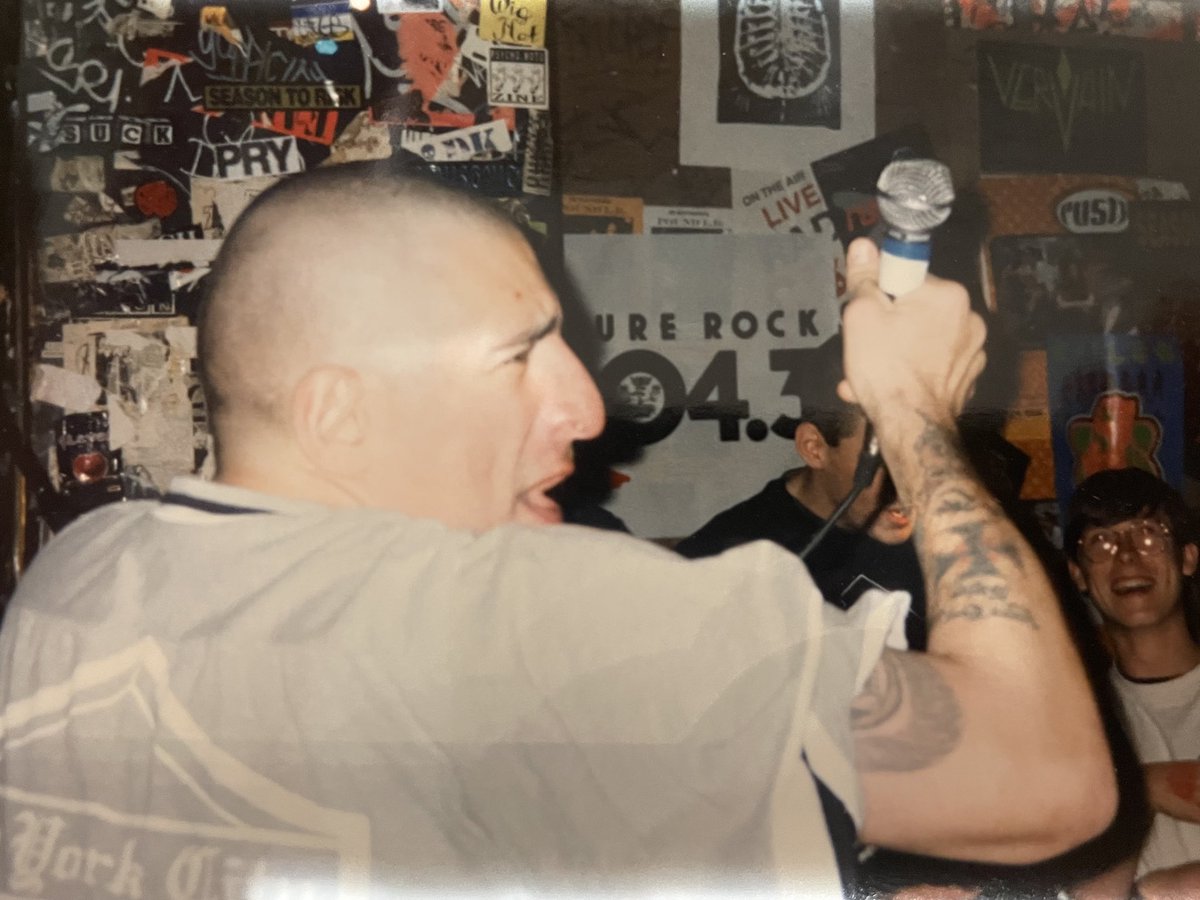 funkyunklefm's tweet photo. In light of Raybeez’s name being brought up recently, I decided to unearth these photos from CBGB some time in 1996. I didn’t know him well, and I can’t speak to  anything he did off stage, but what he did for hardcore music will live forever. https://t.co/PiThkM9tK4