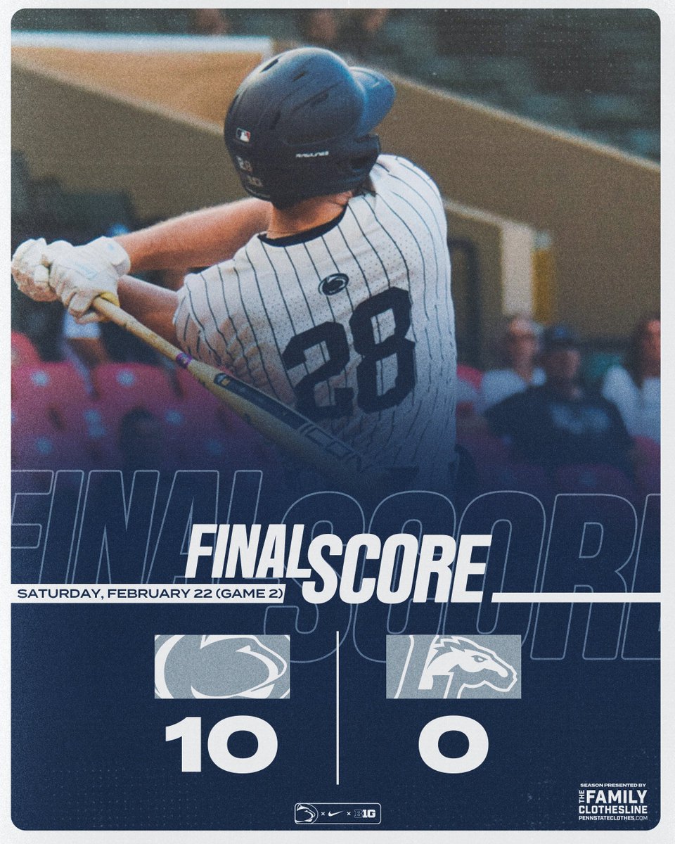 Nittany Lions Win Game 2! Penn State sweeps the doubleheader!

Kling 2H, HR, RBI
Weingartner 2H, HR, 2R
Voss 3R HR
Jaconski, Jesse 2H, HR, 2 RBI
Horwat 6IP, 0H, 5K

#WeAre