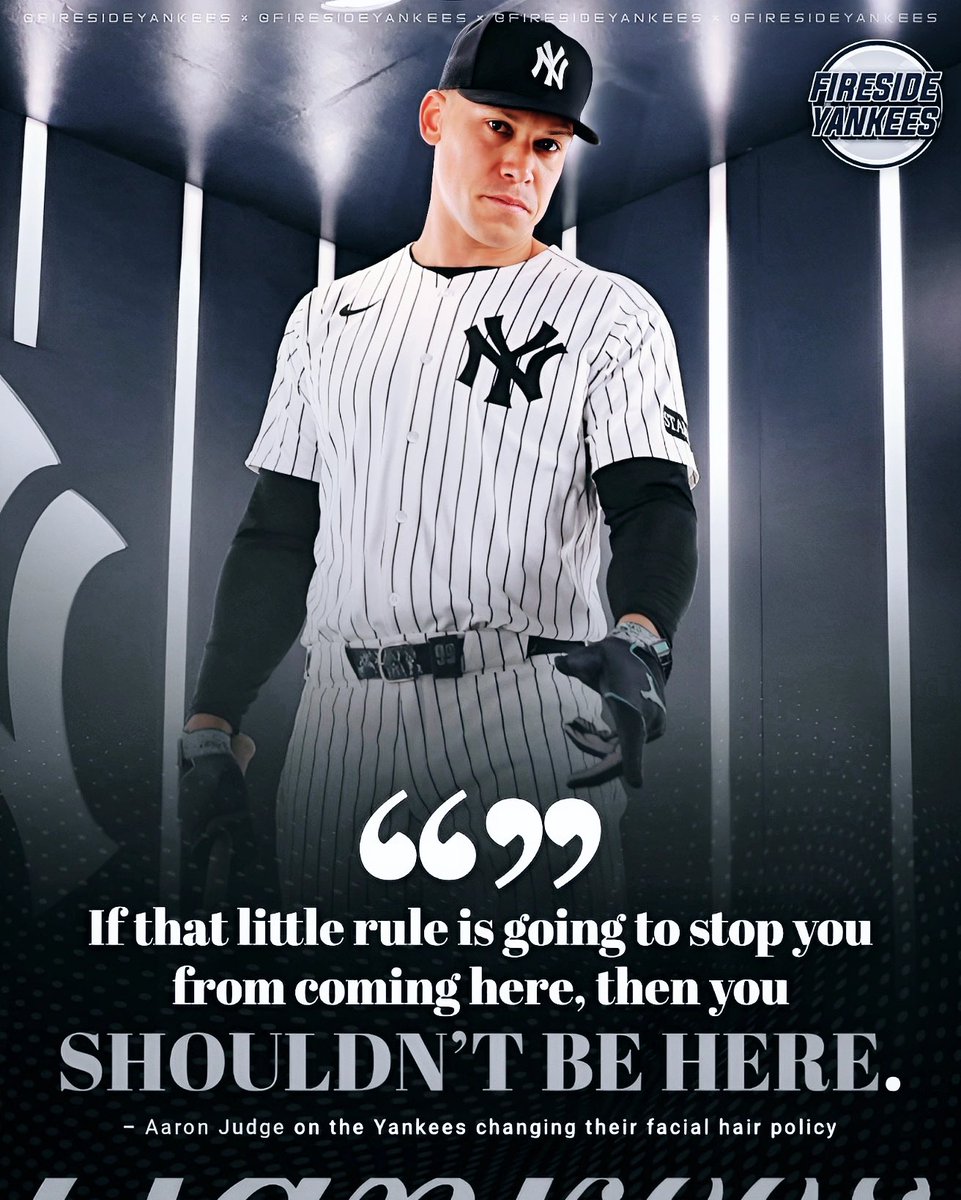 While Aaron Judge supports the changes with the Yankees’ facial hair policy, he has decided against growing a beard in honor of the team’s tradition.

The captain has spoken.

#Yankees