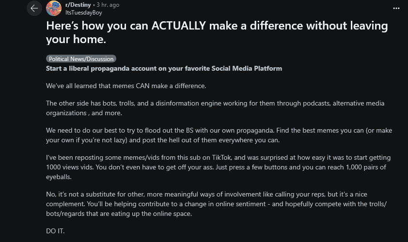 Remote_Viewer__'s tweet image. r/Destiny forgets that the left cant meme.