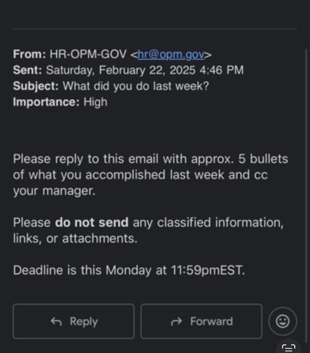 The emails to federal government employees have begun to hit in-boxes, per sources.