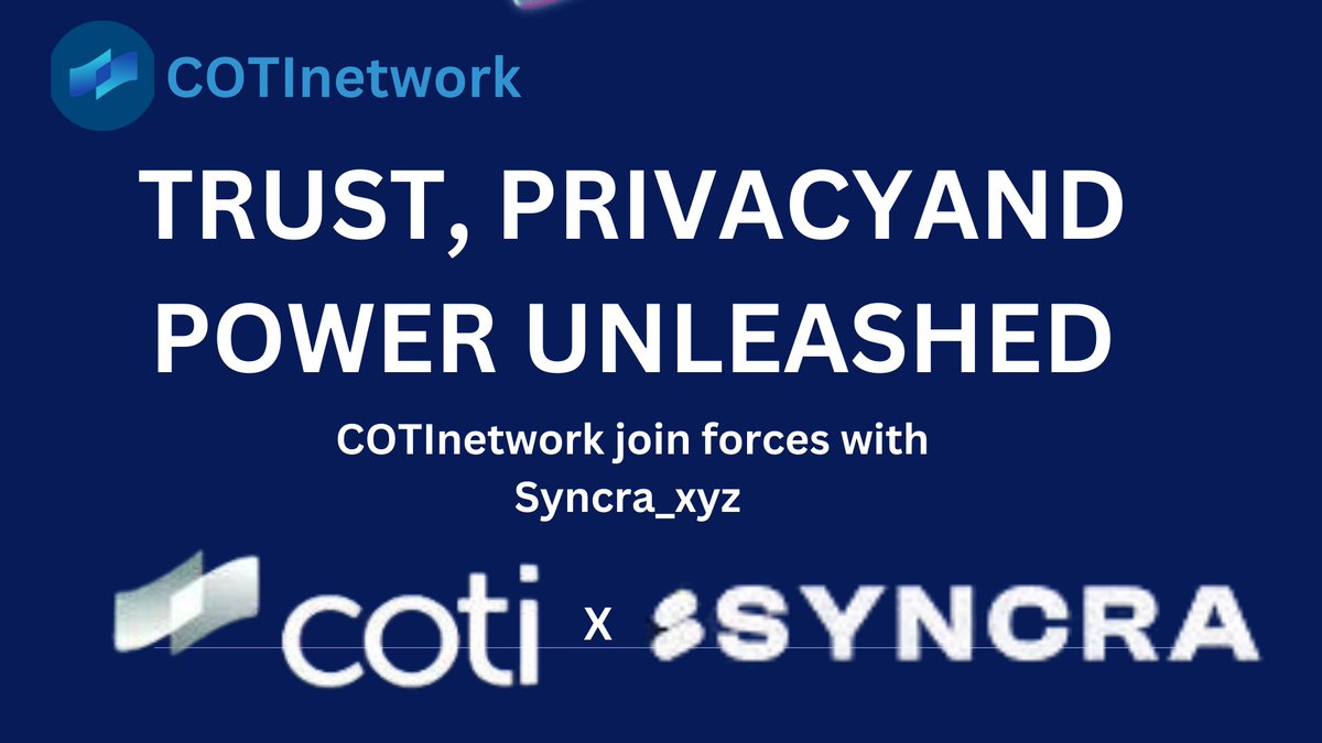 ODOBENCY's tweet photo. Privacy meets power! @COTInetwork & @syncra_xyz team up to make voting and governance secure and simple. A game-changer for DAOs ,can’t wait to see this unfold! $COTI #COTI #Syncra #privacy #Staycoti #DAOs #CryptoInvestor https://t.co/d1DUyc98Nl