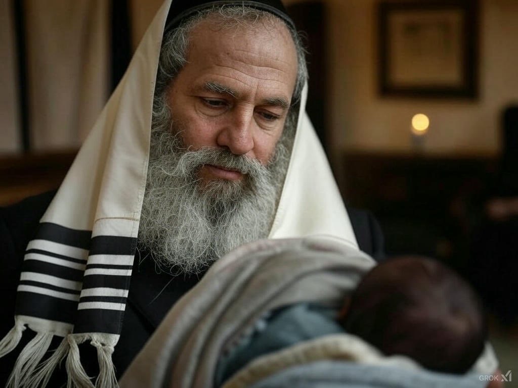 NotOpCue's tweet image. Rabbi about to slurp up post circumcision: