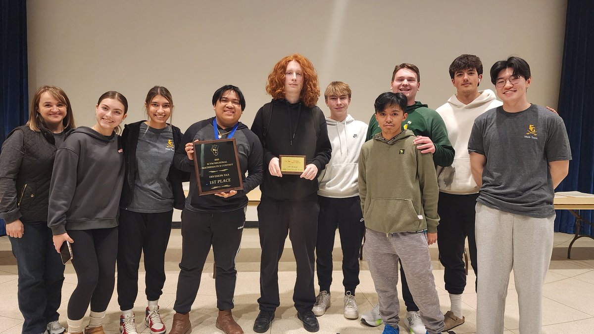 EGMathNation's tweet image. Special congrats to 
- sophs 4th place
- seniors 1st place! (Fredryll, Kenny 4th individual, Jakub 1st individual with a PERFECT paper) 
- Calc team - 1st! 
- FS8 - 3rd
- JS2 - 3rd
- Orals - 1st!