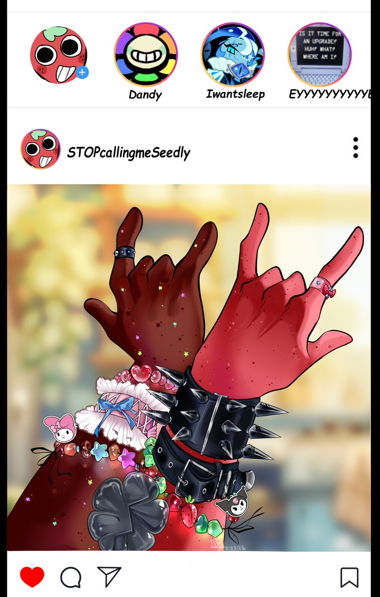 -matching bracelets-
thank you for 1k!
#dandysworld #dandysworldfanart #fruitcake