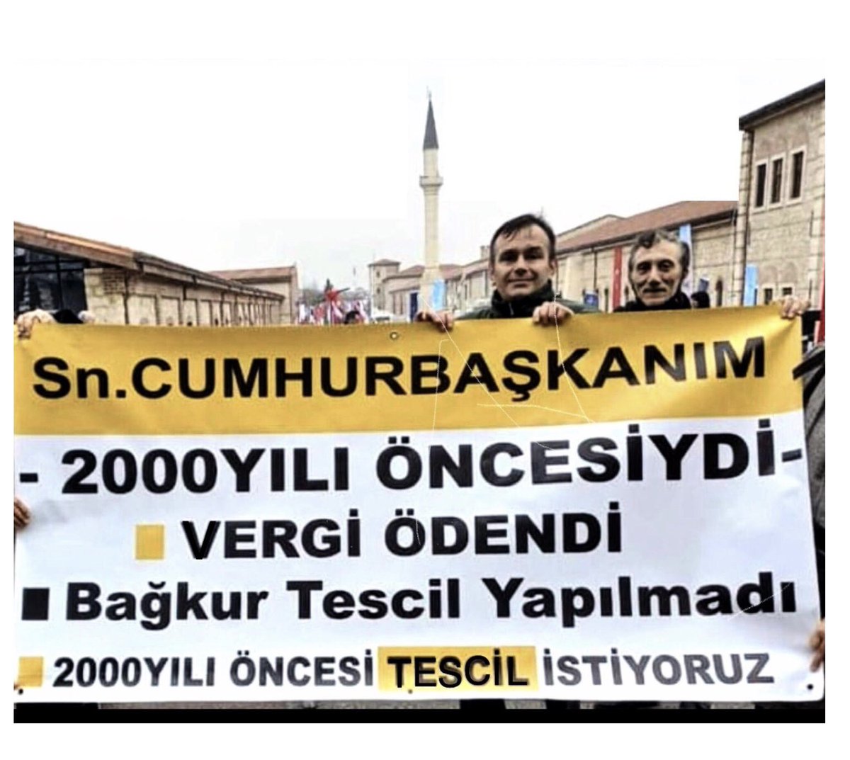 Mehmet Ateş (@mehmeta68373207) on Twitter photo <a href="/mesutkesik1/">🇹🇷 Fakir Adam Mesut 🇹🇷</a> <a href="/melih_meric/">Melih Meriç</a> ✍️
25 yıldır haksız yasaların üzerimize lapa lapa yağdığı
#BağkurTESCİLMağdurları’yız
✍️
Hak vermeyip hak almak için yasa üstüne yasa çıkarılarak zulme uğrayan #BağkurTESCİLMağdurları’yız
✍️
#TBMMAcilYasaŞart
<a href="/farukerdem/">Faruk Erdem</a>
<a href="/cetin_atess/">Çetin ATEŞ</a>
<a href="/ozanozturk_tr/">OZAN ÖZTÜRK</a>
<a href="/dileketesgk/">Dilek ETE</a>
<a href="/selcukozdag/">Selçuk ÖZDAĞ</a> <a href="/mesutkesik1/">🇹🇷 Fakir Adam Mesut 🇹🇷</a> <a href="/melih_meric/">Melih Meriç</a> ✍️
25 yıldır haksız yasaların üzerimize lapa lapa yağdığı
#BağkurTESCİLMağdurları’yız
✍️
Hak vermeyip hak almak için yasa üstüne yasa çıkarılarak zulme uğrayan #BağkurTESCİLMağdurları’yız
✍️
#TBMMAcilYasaŞart
<a href="/farukerdem/">Faruk Erdem</a>
<a href="/cetin_atess/">Çetin ATEŞ</a>
<a href="/ozanozturk_tr/">OZAN ÖZTÜRK</a>
<a href="/dileketesgk/">Dilek ETE</a>
<a href="/selcukozdag/">Selçuk ÖZDAĞ</a>
