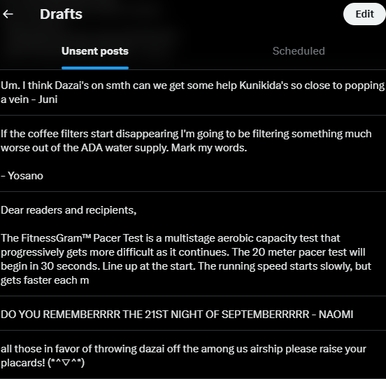 YOKOHAMA_ADA's tweet photo. oh i've never checked these drafts what is going on - naomi https://t.co/ngy8qLB44H