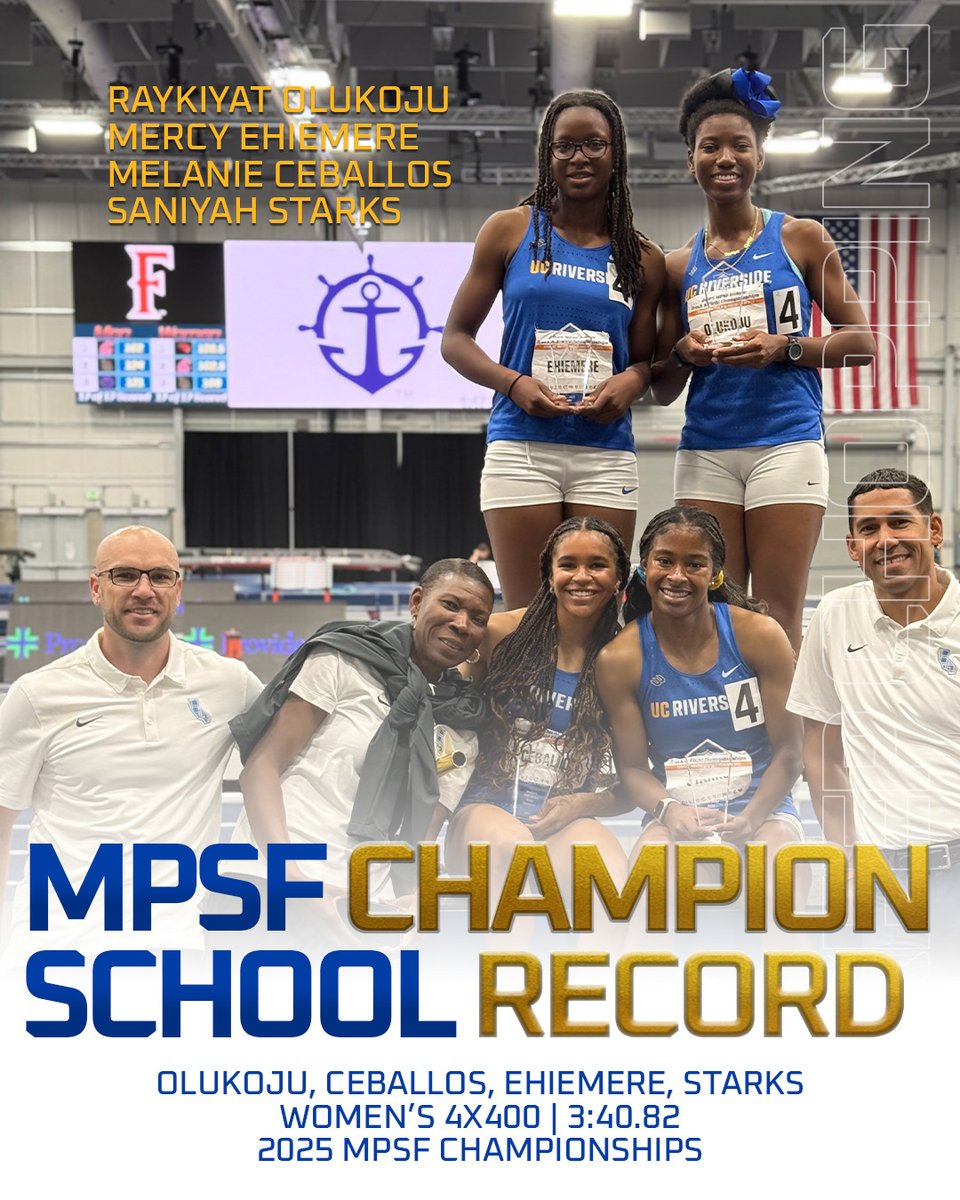 MPSF TITLE. SCHOOL RECORD. 

It's another normal go around for our women's 4x400 crew. 💨

#GoHighlanders