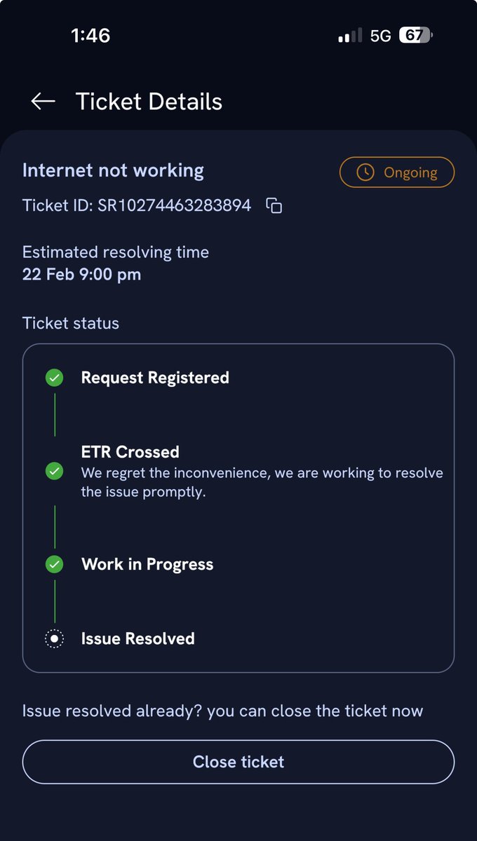 iamdebashisdash's tweet photo. @ACTFibernet service has been repeatedly suspended without notice, causing major disruption. Despite raising tickets, I’ve only received bot responses, and the app’s resolution times are consistently missed. This is unacceptable, &amp; I demand better support and a timely resolution. https://t.co/5rVVfmrJAL