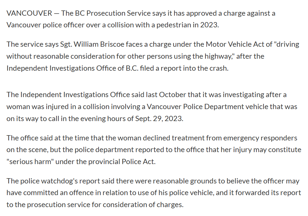 VisionZeroVancouver (@visionzeroyvr) on Twitter photo Meet ABC candidate <a href="/RalphKaisers/">Ralph Kaisers</a>. In 2023, a police officer hit and injured a pedestrian with his car. Based on the evidence, an independent investigation recommended charges for dangerous driving. Kaiser's response? "The only charge should have been for the pedestrian." (1/2) Meet ABC candidate <a href="/RalphKaisers/">Ralph Kaisers</a>. In 2023, a police officer hit and injured a pedestrian with his car. Based on the evidence, an independent investigation recommended charges for dangerous driving. Kaiser's response? "The only charge should have been for the pedestrian." (1/2)