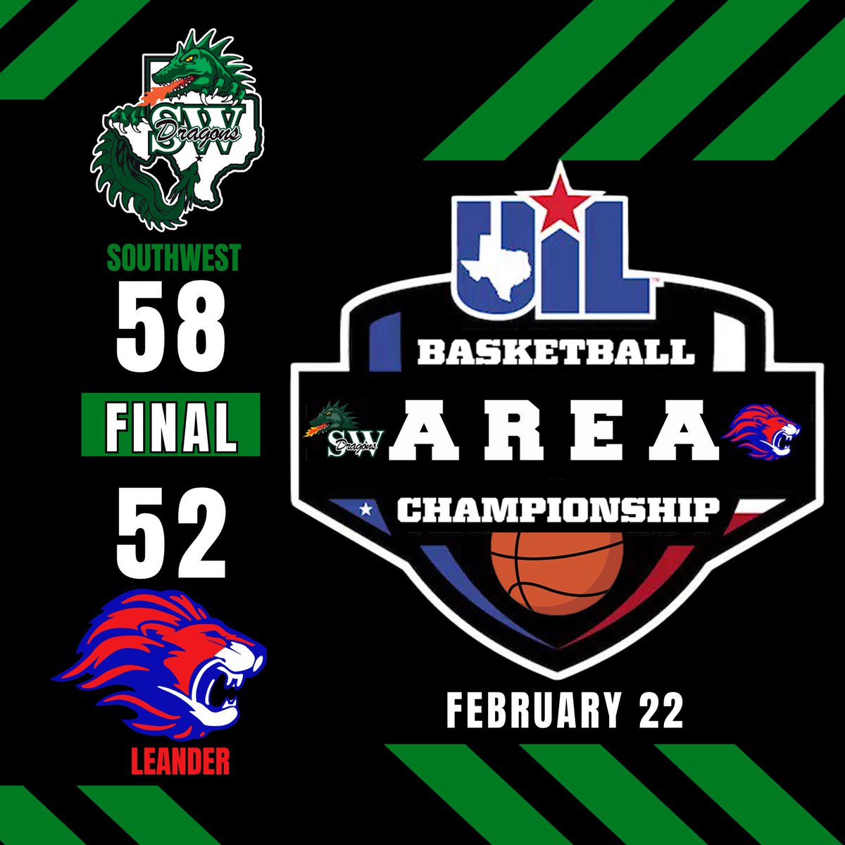 Dragons Win and advance to Regional Semi-Finals!! 
#GoldballSeason
<a href="/SSports_Media/">Super Sports Media</a> <a href="/swisd_athletics/">SWISD Athletics</a> <a href="/SASWAthletics/">SWHS Athletics</a> <a href="/rcaudiosports/">RC Audio Sports</a> <a href="/ExpressNews/">San Antonio Express-News</a> <a href="/hoopinsider/">Hoopinsider</a> <a href="/AlamoCityHoops1/">Alamo City Hoops</a>