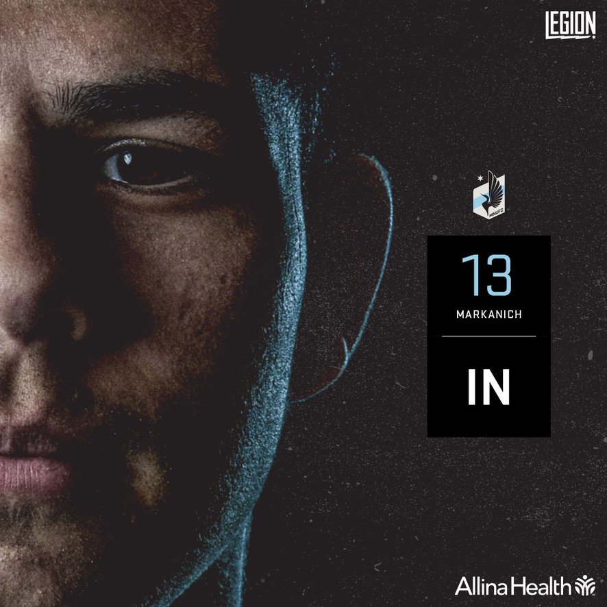 MNUFC's tweet photo. Substitution

OUT: Rosales
IN: Markanich

46' | 0-0 | #MNUFC https://t.co/YOhF6fKWBb