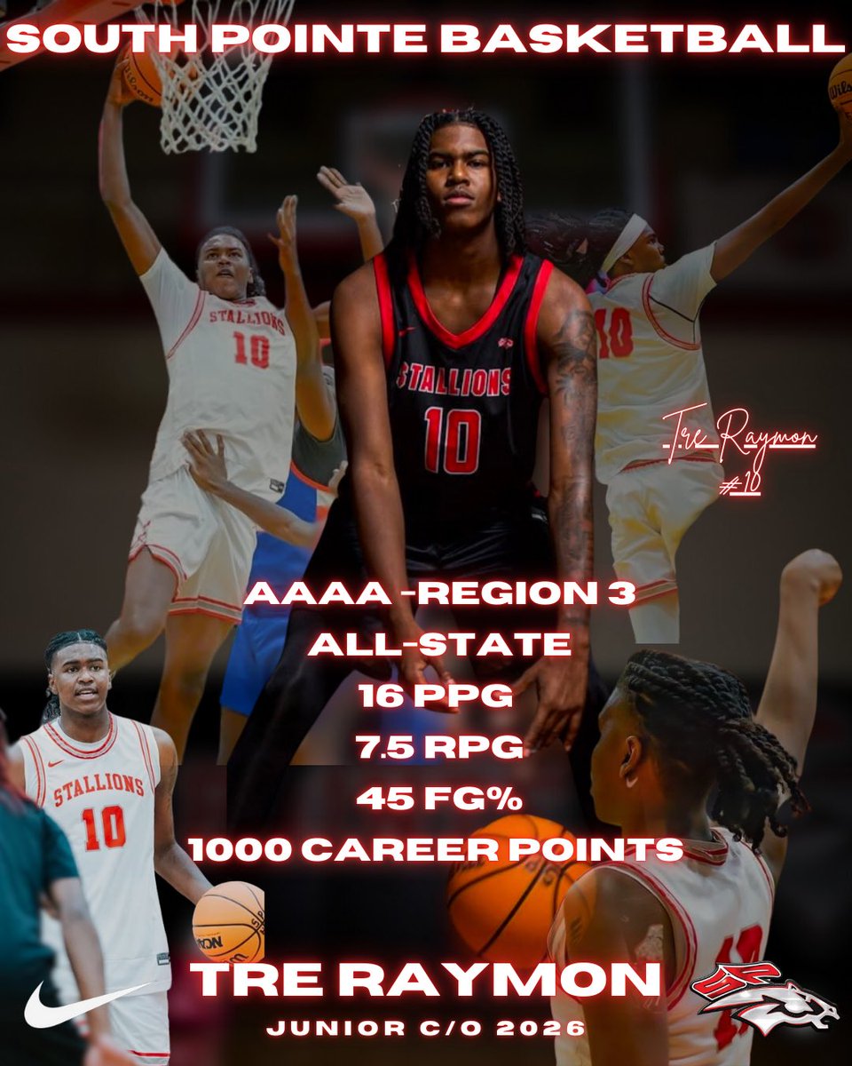 Congratulations to @treraymon on being selected to the #SCHSL 4AAAA Region 3 All-State &amp; All-Region team. We’re proud of you guys! 

#SCHSLPlayoffs #SouthPointeBasketball