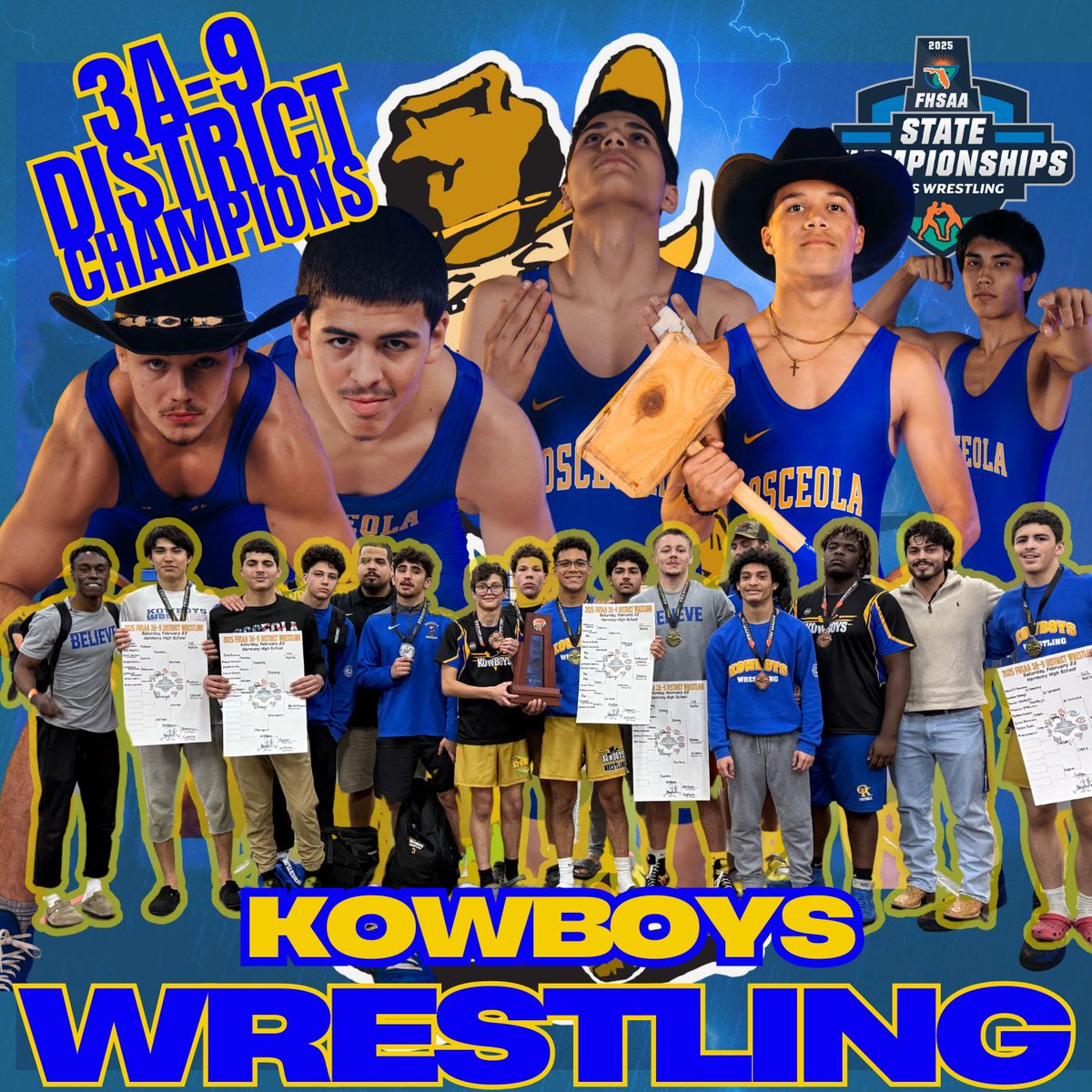 Kowboys Athletics (@kowboyathletics) on Twitter photo New District-same story..#KowboyWrestling are your 3A-9 District Champions! 5 individual champs; 2 - 2nds; 4 - 3rds! 11 moving on to 3A-3 Regions next wk at OHS! #KowboyUp! #SurviveandAdvance. <a href="/osvarsity/">Sentinel Varsity</a> @osceolasports <a href="/sdocathletics/">SDOC ATHLETICS</a> <a href="/positiveosceola/">Positively Osceola</a> New District-same story..#KowboyWrestling are your 3A-9 District Champions! 5 individual champs; 2 - 2nds; 4 - 3rds! 11 moving on to 3A-3 Regions next wk at OHS! #KowboyUp! #SurviveandAdvance. <a href="/osvarsity/">Sentinel Varsity</a> @osceolasports <a href="/sdocathletics/">SDOC ATHLETICS</a> <a href="/positiveosceola/">Positively Osceola</a>