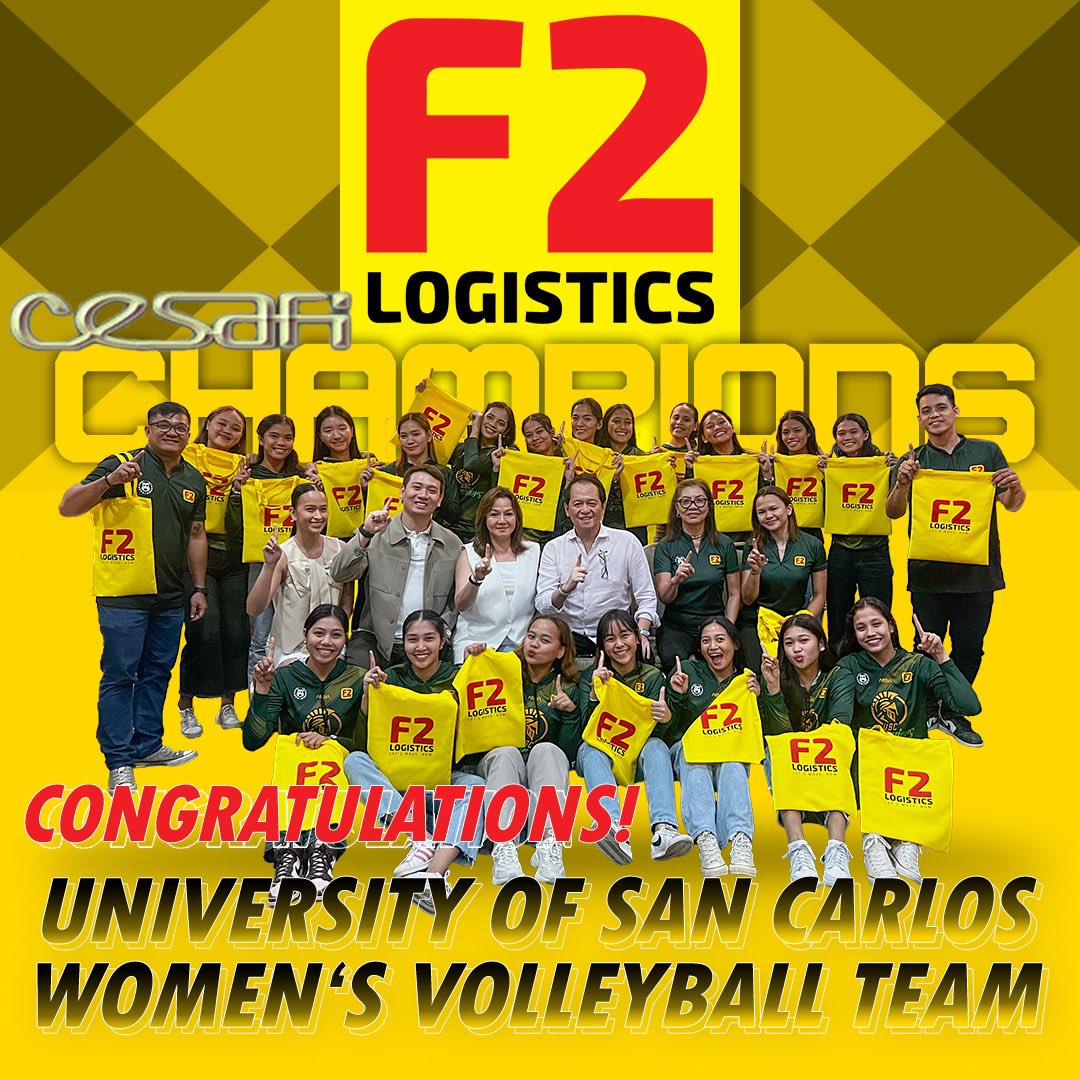 Our Chairman, President and CEO, Mr. Efren E. Uy together with some members of the management, celebrated the championship victory of the University of San Carlos WVT.

This is F2 Logistics’ commitment in strengthening the future of Philippine Volleyball.

#LetsMoveNow