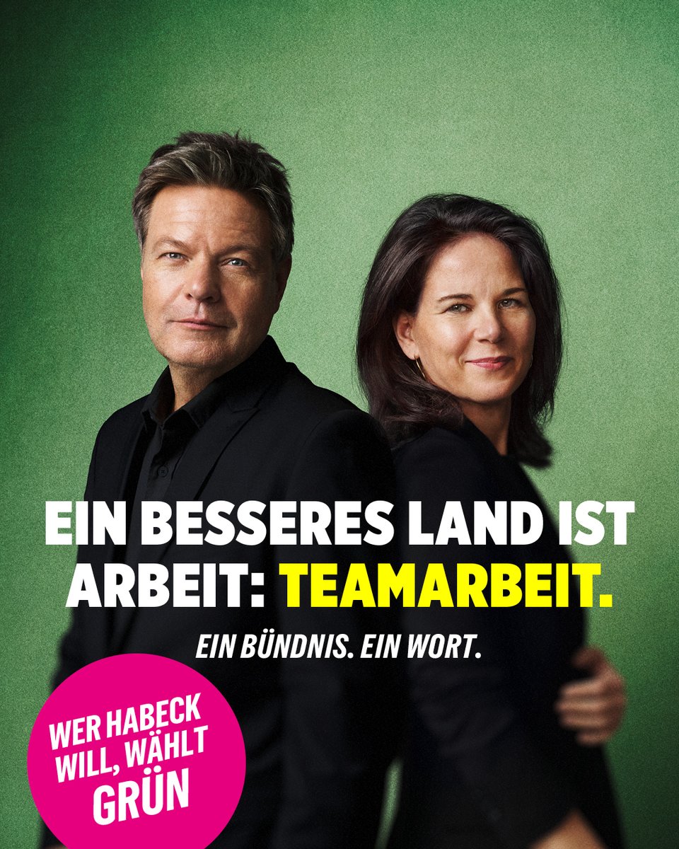 Deutschland braucht Zukunft, keine Blockade. Klimaschutz, soziale Gerechtigkeit, eine vielfältige Gesellschaft und Sicherheit für alle – all das gibt es nur mit Bündnis 90/Die Grünen!

Heute: Beide Stimmen für Grün! Gemeinsam packen wir’s an. 🗳️