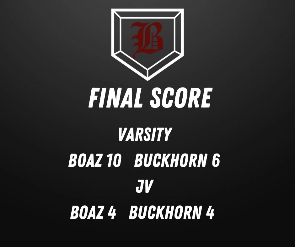Varsity wins 10-6. Sage Bennett went 4-5, <a href="/5Tylerpierce/">TylerPierce_5</a> and Major Kelley collected 2 RBIs, <a href="/BradynBennett9/">Bradyn Bennett</a> with 2 doubles and 3 RBIS. 
<a href="/BradynBennett9/">Bradyn Bennett</a> also threw four innings giving up four hits, one run with 5 Ks.