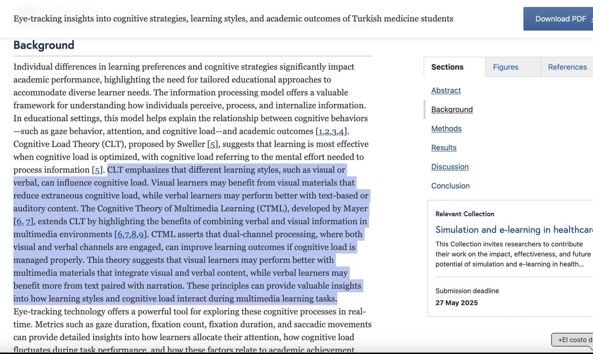 Contrary to bmcmededuc.biomedcentral.com/articles/10.11… CLT doesn't emphasize any relationship between cognitive load and learning style. It didn't reference controlled studies such as this doi.org/10.1016/j.lind… nor realize that CLT refers to learning rather than performing domain-general tasks.