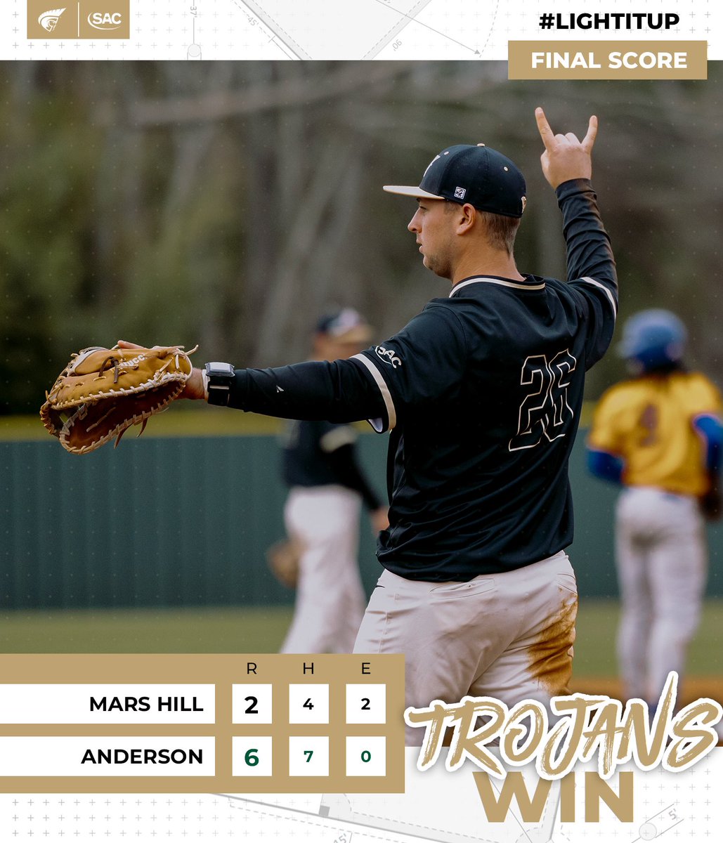 AUTrojansbsbl's tweet photo. 🔥🔥🔥TROJANS SWEEP🧹🧹🧹

Pitching and Defense dominates the day for the Trojans⚔️ 

@WalkerNoland2 W 6.0 6k’s
@Joshualegnard W 6.0 6k’s

Trojans⚔️ extended their winning streak to 4 games! 

#LightItUp https://t.co/TUSIGsQzy7