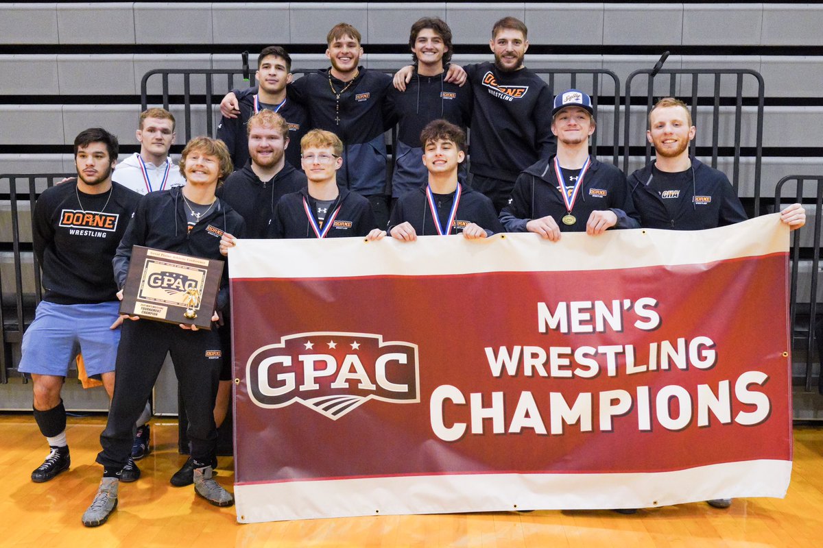Great Plains Athletic Conference (@gpacsports) on Twitter photo 2025 GPAC Men’s Wrestling Tournament Champion -
Doane Tigers
GPAC Record - 218 Points
<a href="/DoaneWrestling/">Doane Wrestling</a> <a href="/DoaneAthletics/">Doane Tigers 🐯</a> 2025 GPAC Men’s Wrestling Tournament Champion -
Doane Tigers
GPAC Record - 218 Points
<a href="/DoaneWrestling/">Doane Wrestling</a> <a href="/DoaneAthletics/">Doane Tigers 🐯</a>